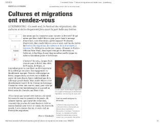 L'essentiel Online - Cultures et migrations ont rendez-vous - Luxembourg